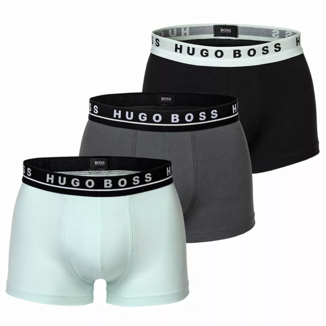 HUGO BOSS Herren Boxer Shorts, 3er Pack - Trunks, Logobund, Cotton Stretch günstig online kaufen
