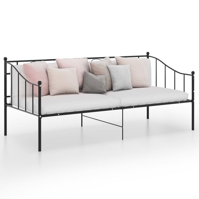 vidaXL Bett Schlafsofa Bettgestell Schwarz Metall 90x200 cm günstig online kaufen