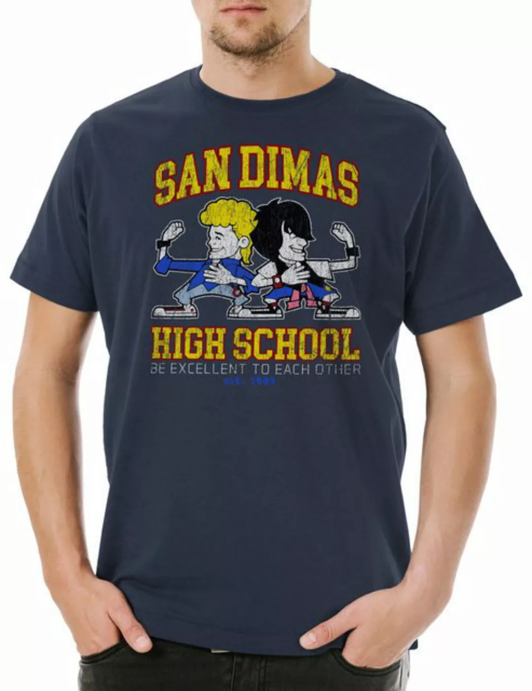 Urban Backwoods Print-Shirt San Dimas High School Herren T-Shirt Bill & Ted günstig online kaufen