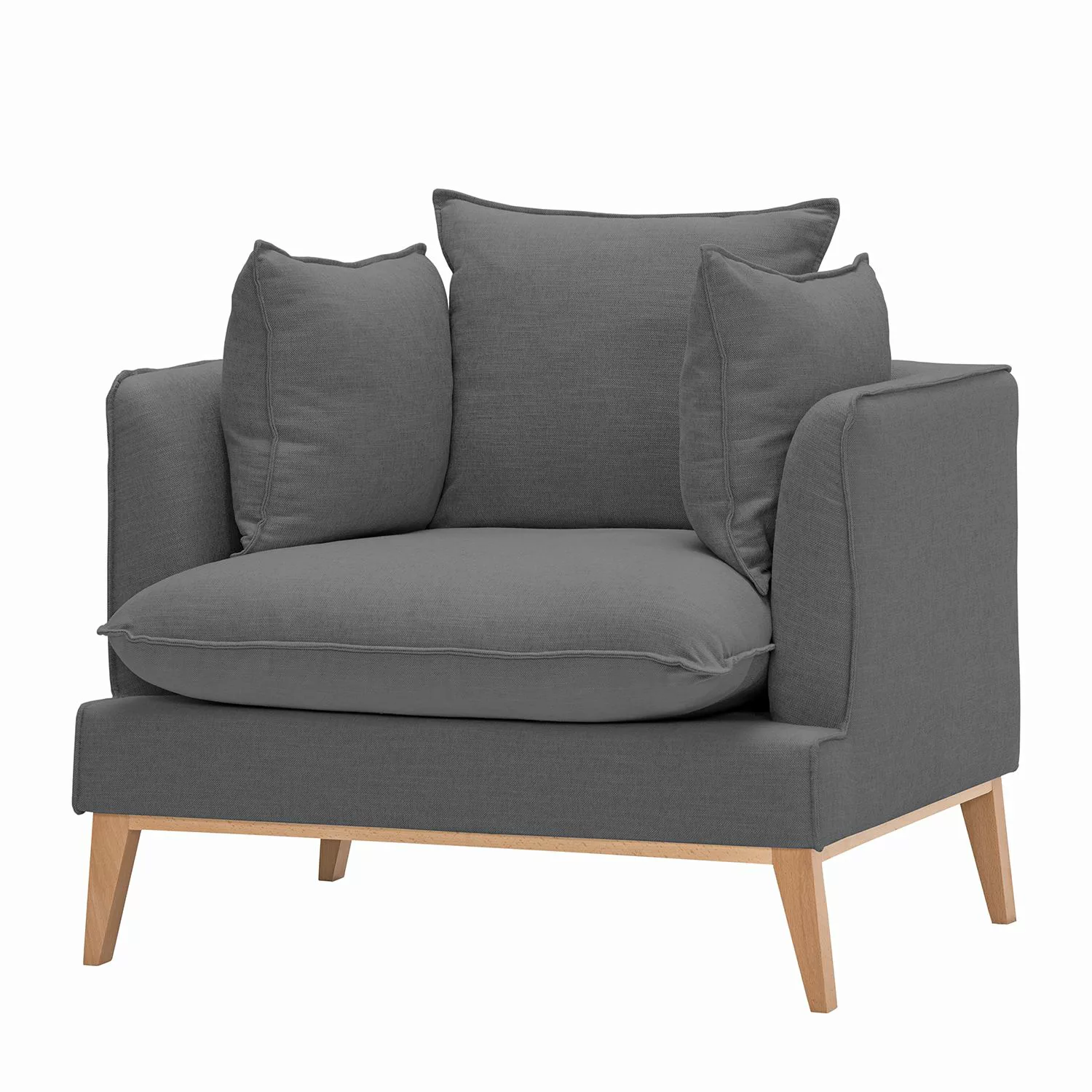 home24 Eva Padberg Collection Sessel Lavina I Grau Webstoff 101x95x85 cm (B günstig online kaufen