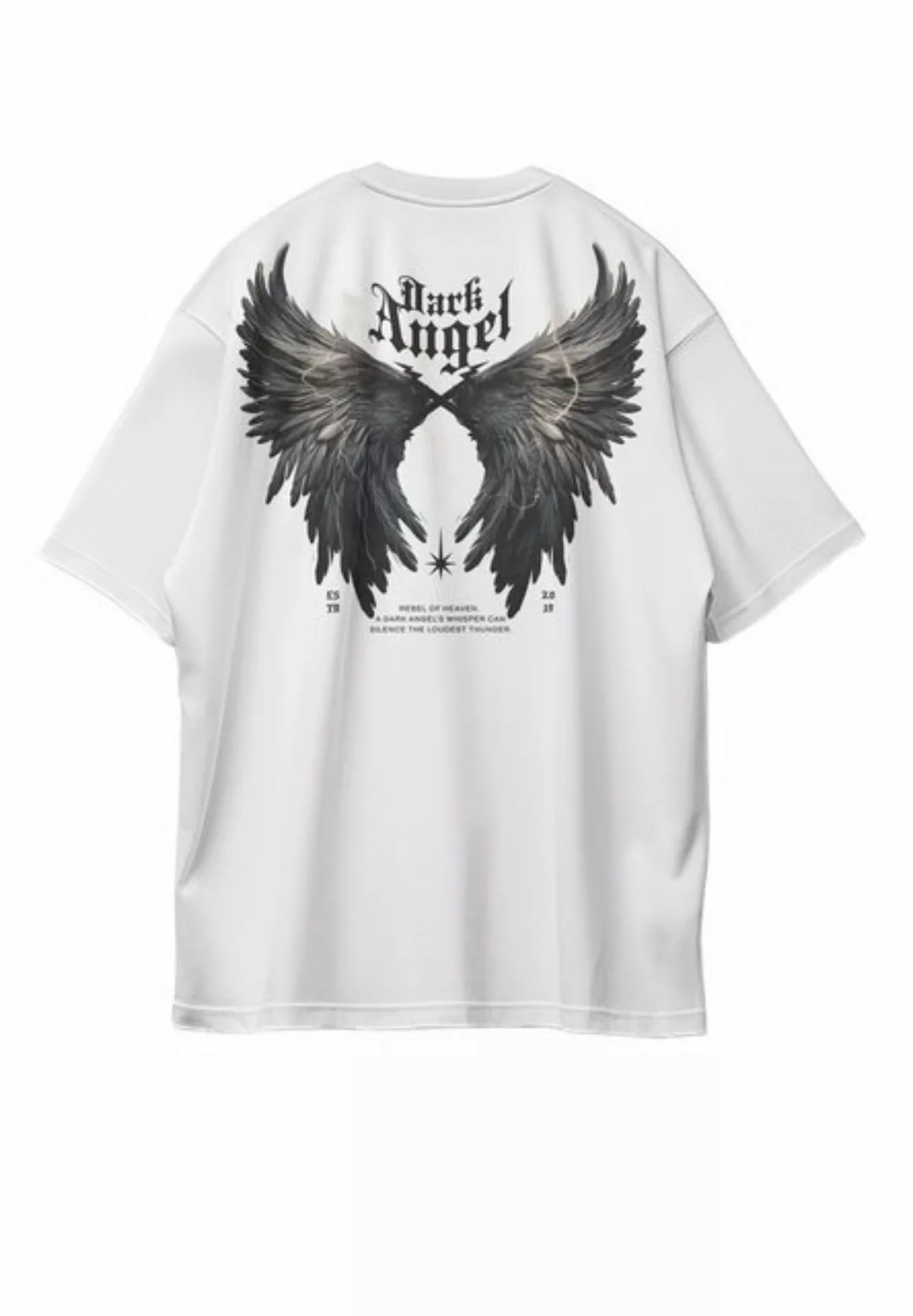 Novux T-Shirt Dark Angel Oversize Herren Tshirt farbe Weiß günstig online kaufen