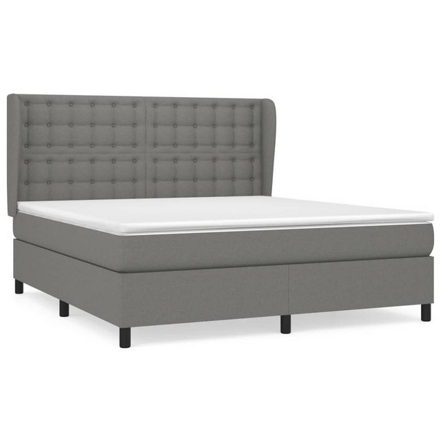 vidaXL Bettgestell Boxspringbett mit Matratze Dunkelgrau 180x200 cm Stoff B günstig online kaufen