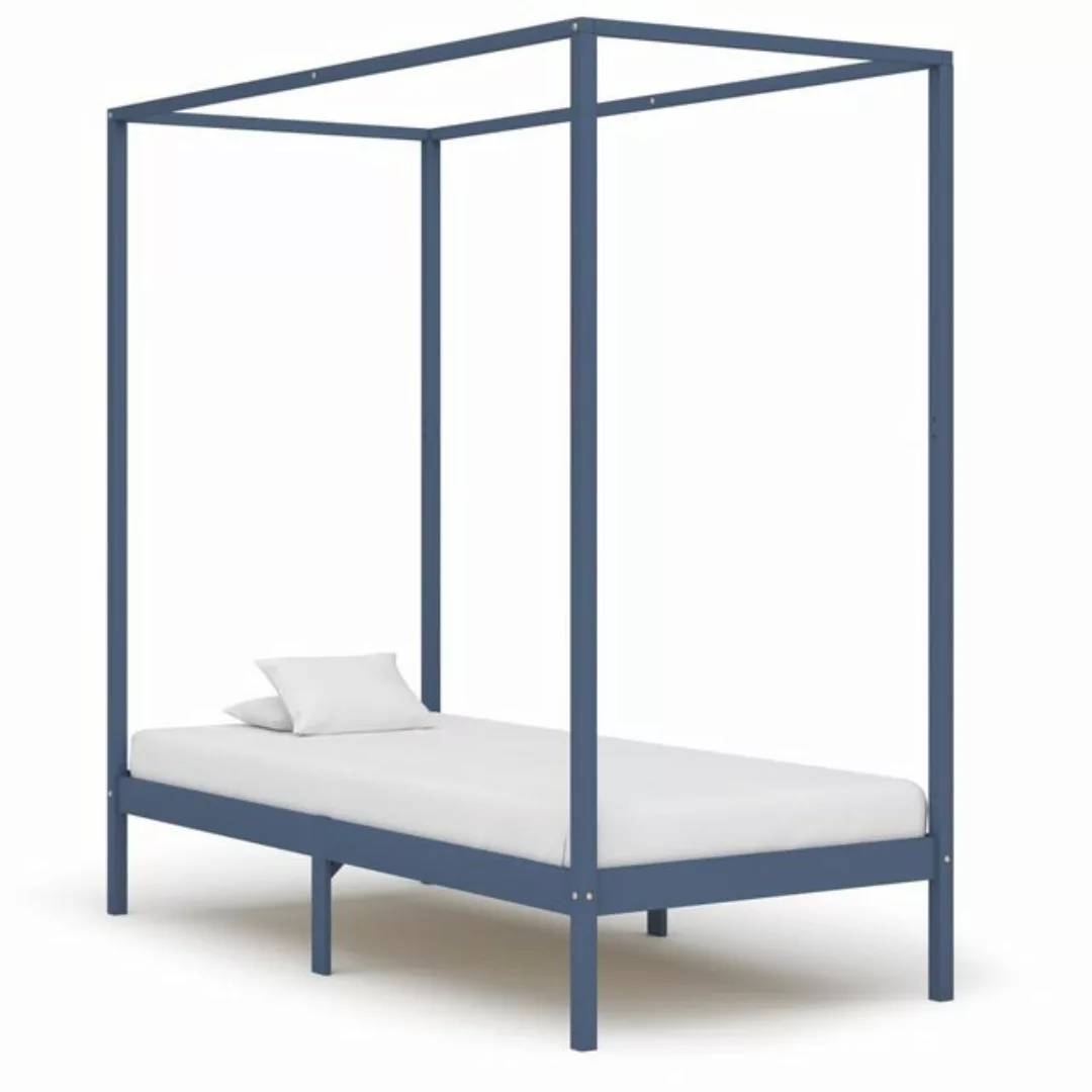 Himmelbett-gestell Grau Massivholz Kiefer 90 X 200 Cm günstig online kaufen