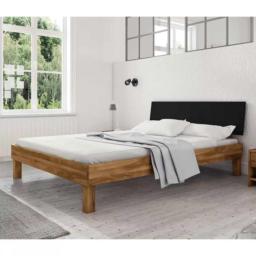Doppelbett aus Wildeiche teilmassiv modern günstig online kaufen