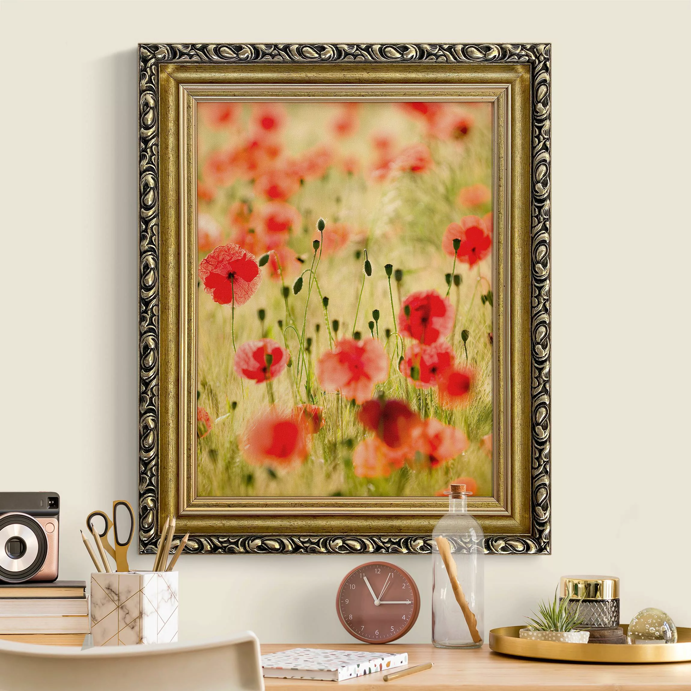 Gerahmtes Leinwandbild Summer Poppies günstig online kaufen