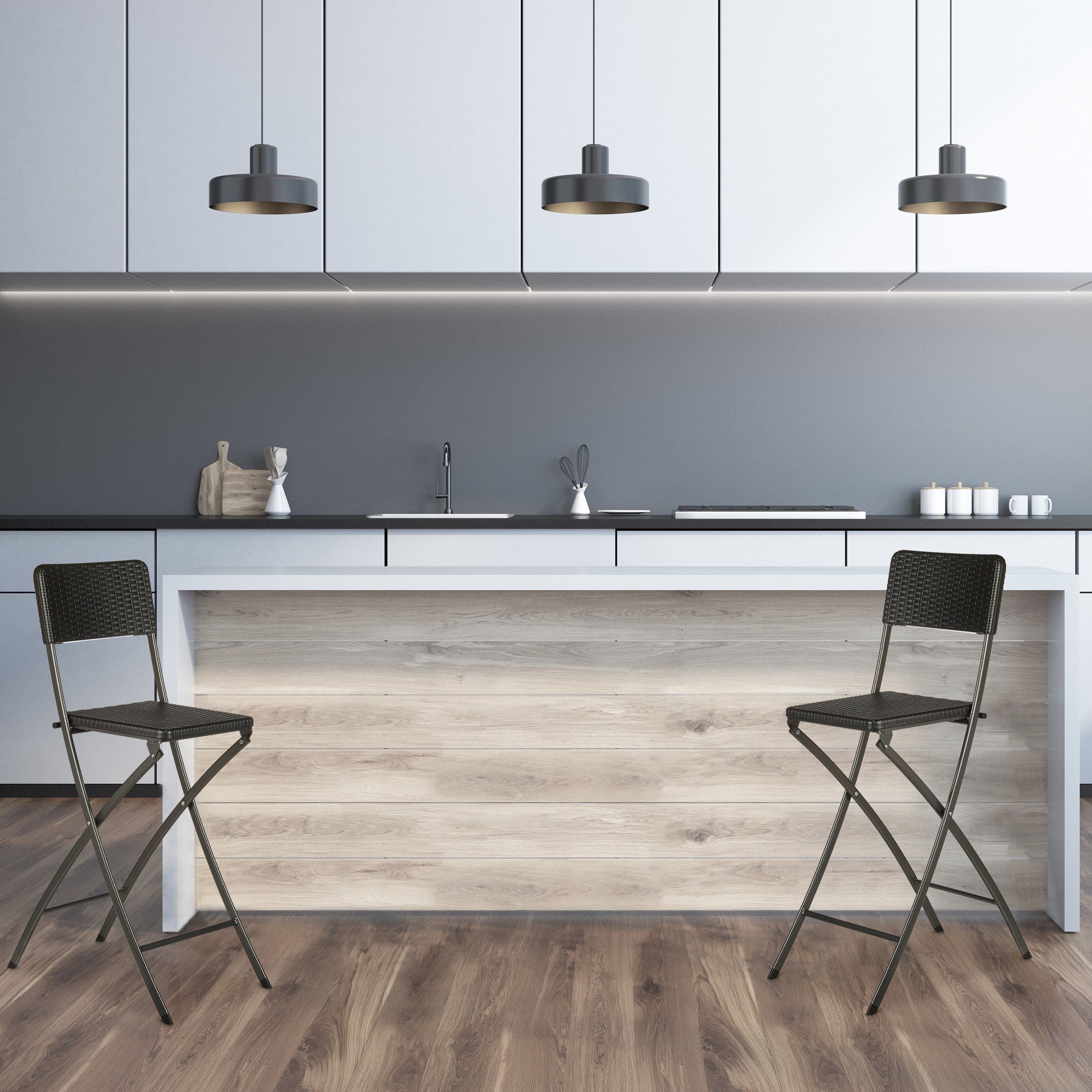relaxdays Barhocker 2er Set Barhocker Rattan günstig online kaufen