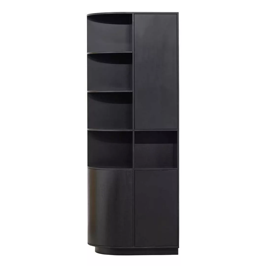 Wohnzimmer Seitenschrank schwarz in modernem Design 210 cm hoch günstig online kaufen