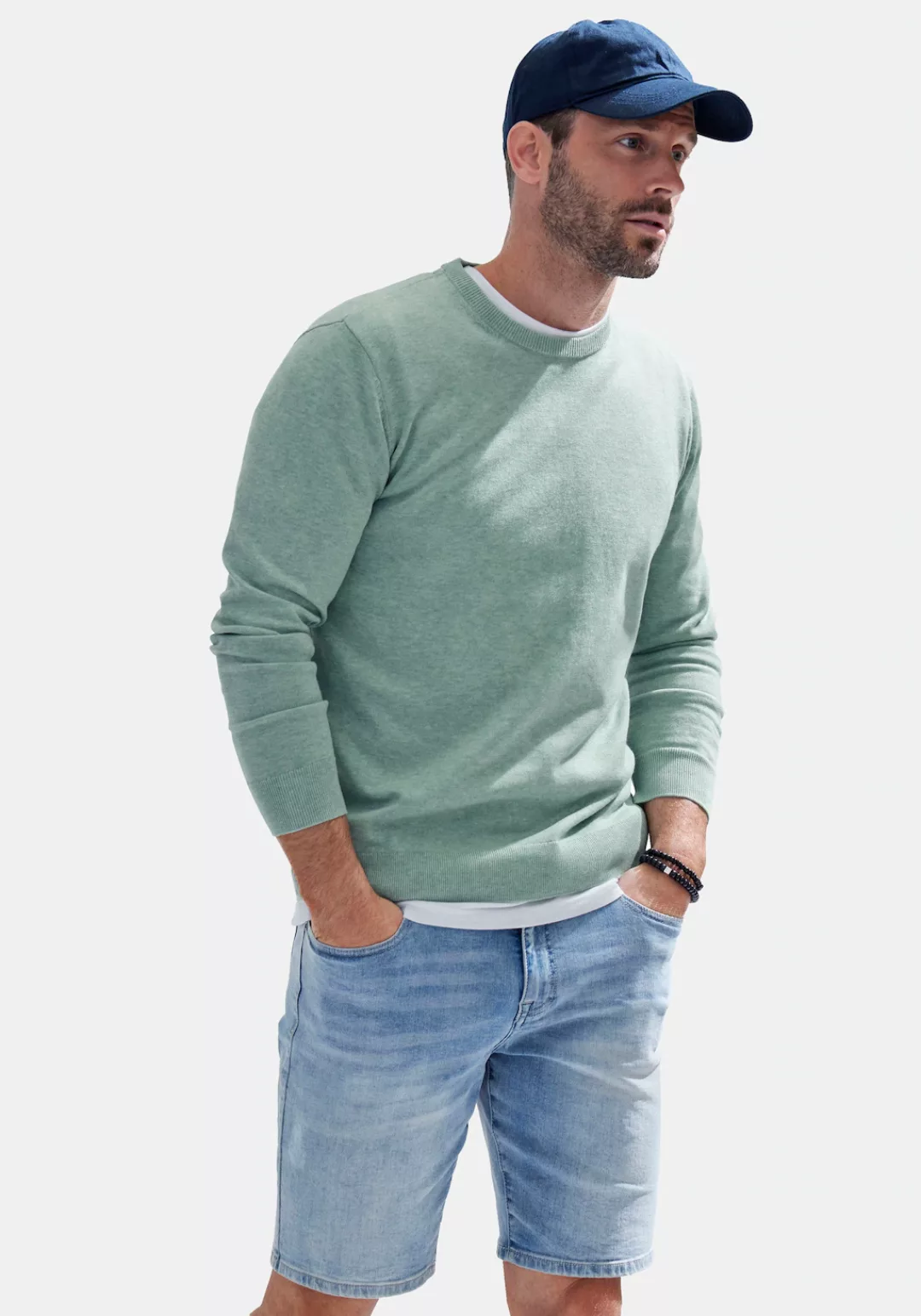 H.I.S Strickpullover Regular Fit, Langarm, Pullover aus Feinstrick, Baumwol günstig online kaufen