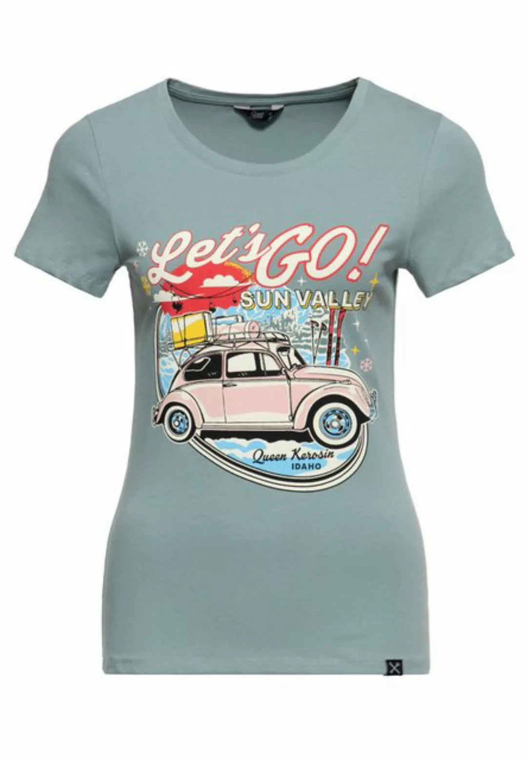 QueenKerosin T-Shirt Sun Valley mit Vintage-Car-Print günstig online kaufen