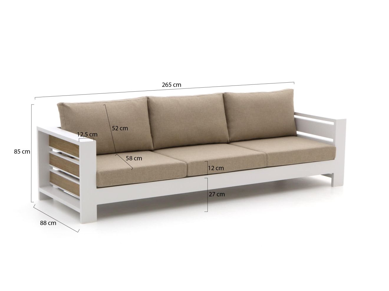 Bellagio Avolo Gartensofa 3-Sitzer 265 cm günstig online kaufen