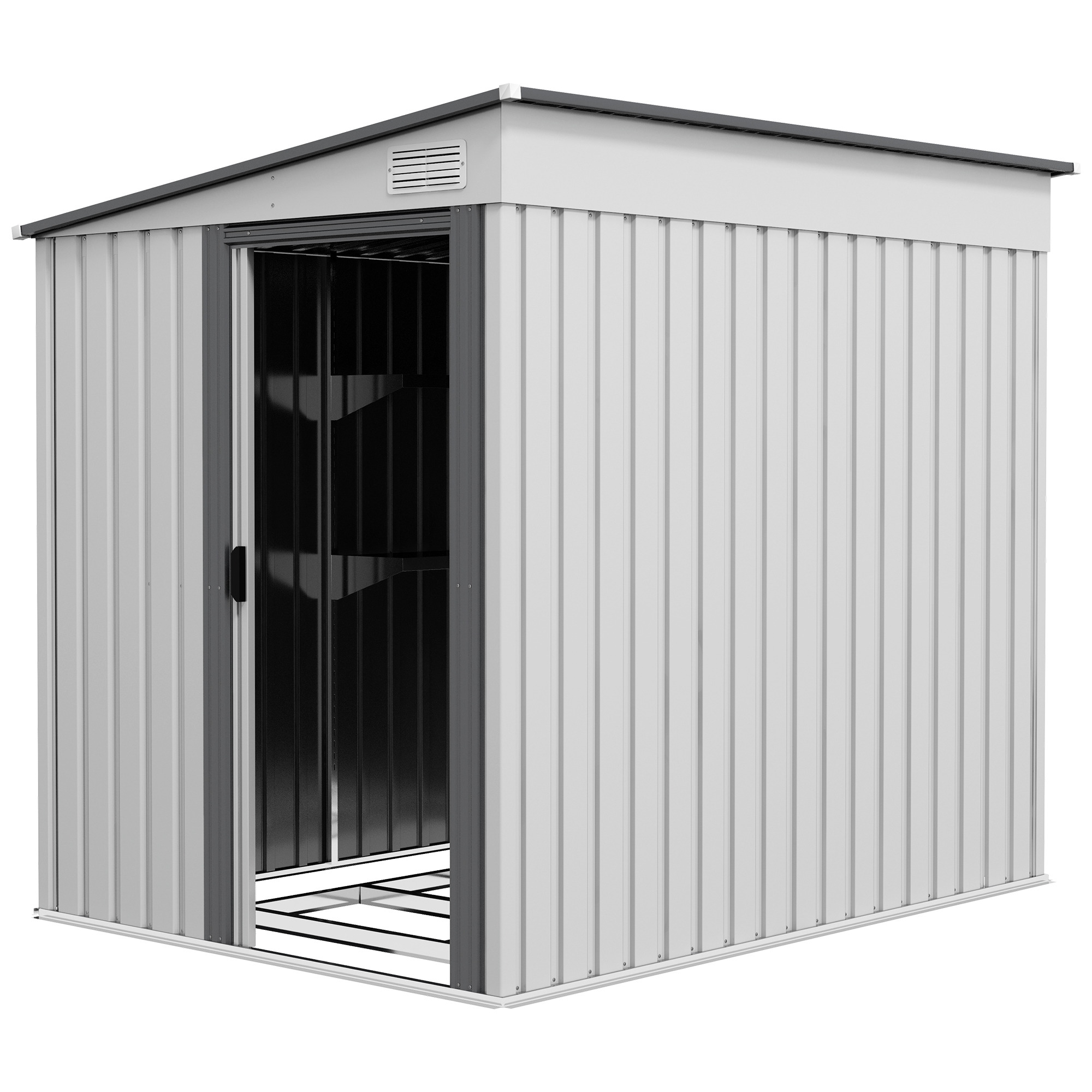 Outsunny Metall Gerätehaus 2,81m² 154x206,5x181 cm Geräteschuppen mit Pultd günstig online kaufen