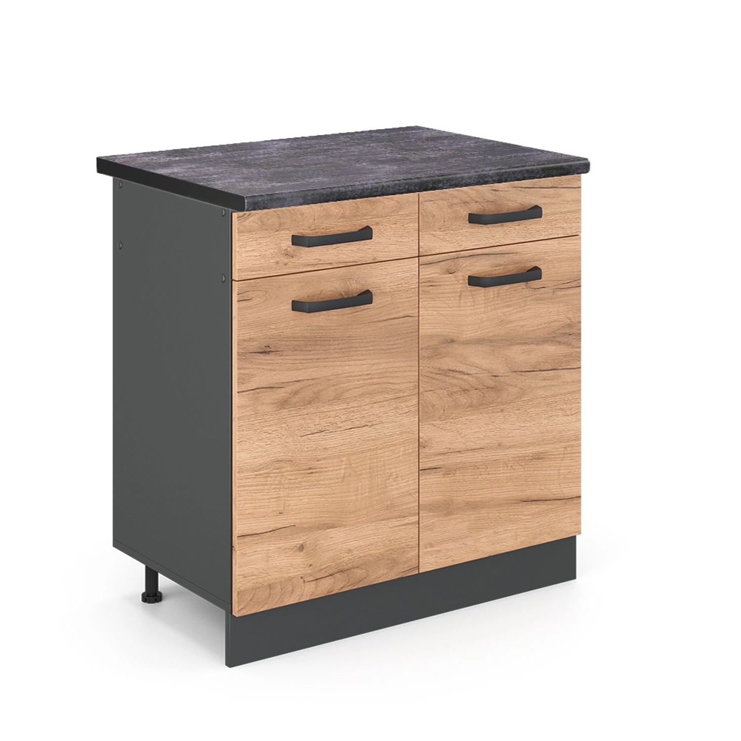 Vicco Unterschrank R-Line, Goldkraft Eiche/Anthrazit, 80 günstig online kaufen