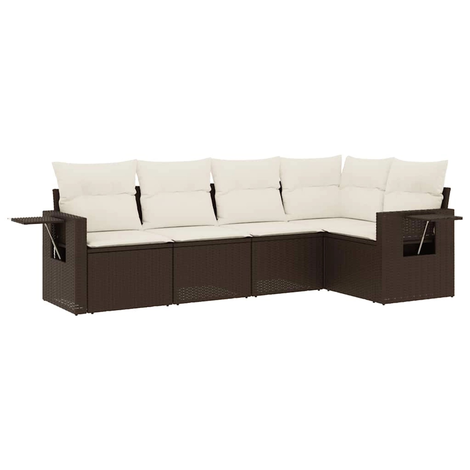 vidaXL 5-Tlg Garten-Sofagarnitur mit Kissen Braun Poly Rattan 3220132 günstig online kaufen
