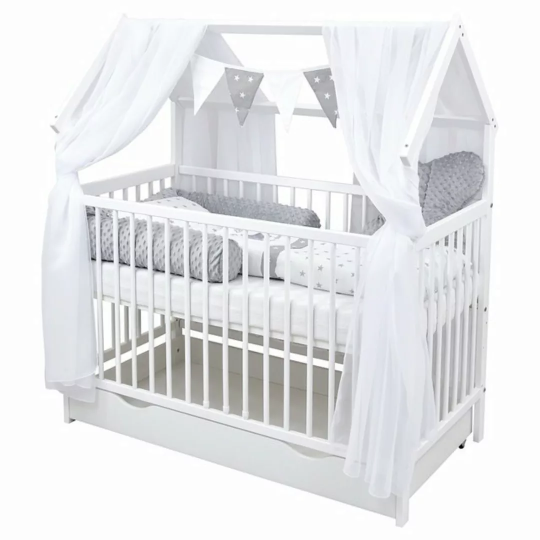 Baby-Delux Komplettbett Hausbett Babybett Schublade Schutzgitter Komplettse günstig online kaufen