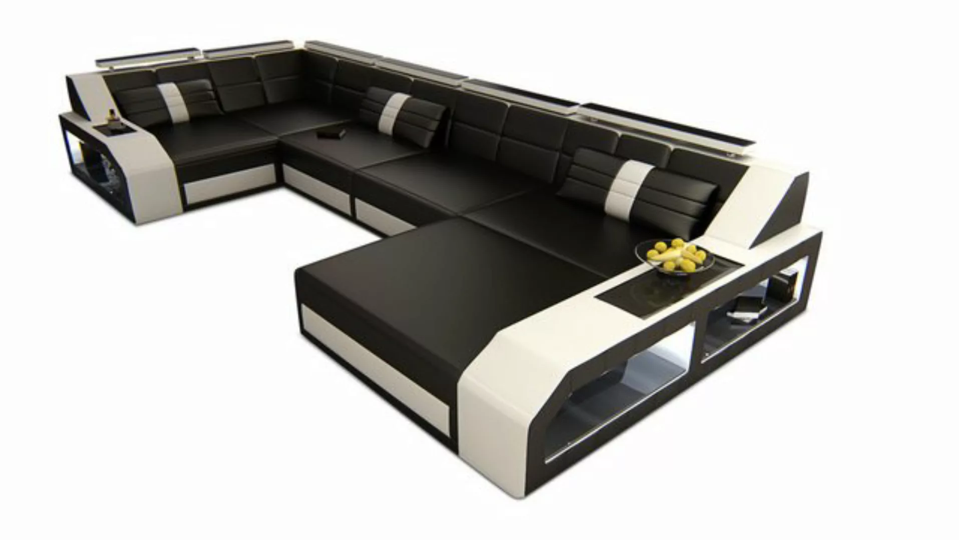 Sofa Dreams Wohnlandschaft Sofa Leder Ledercouch Arezzo U Form Ledersofa, U günstig online kaufen