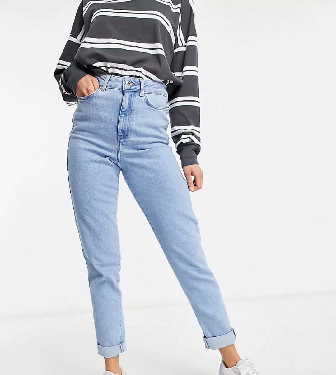 New Look Tall – Mom-Jeans in Authentic-Blau mit betonter Taille günstig online kaufen