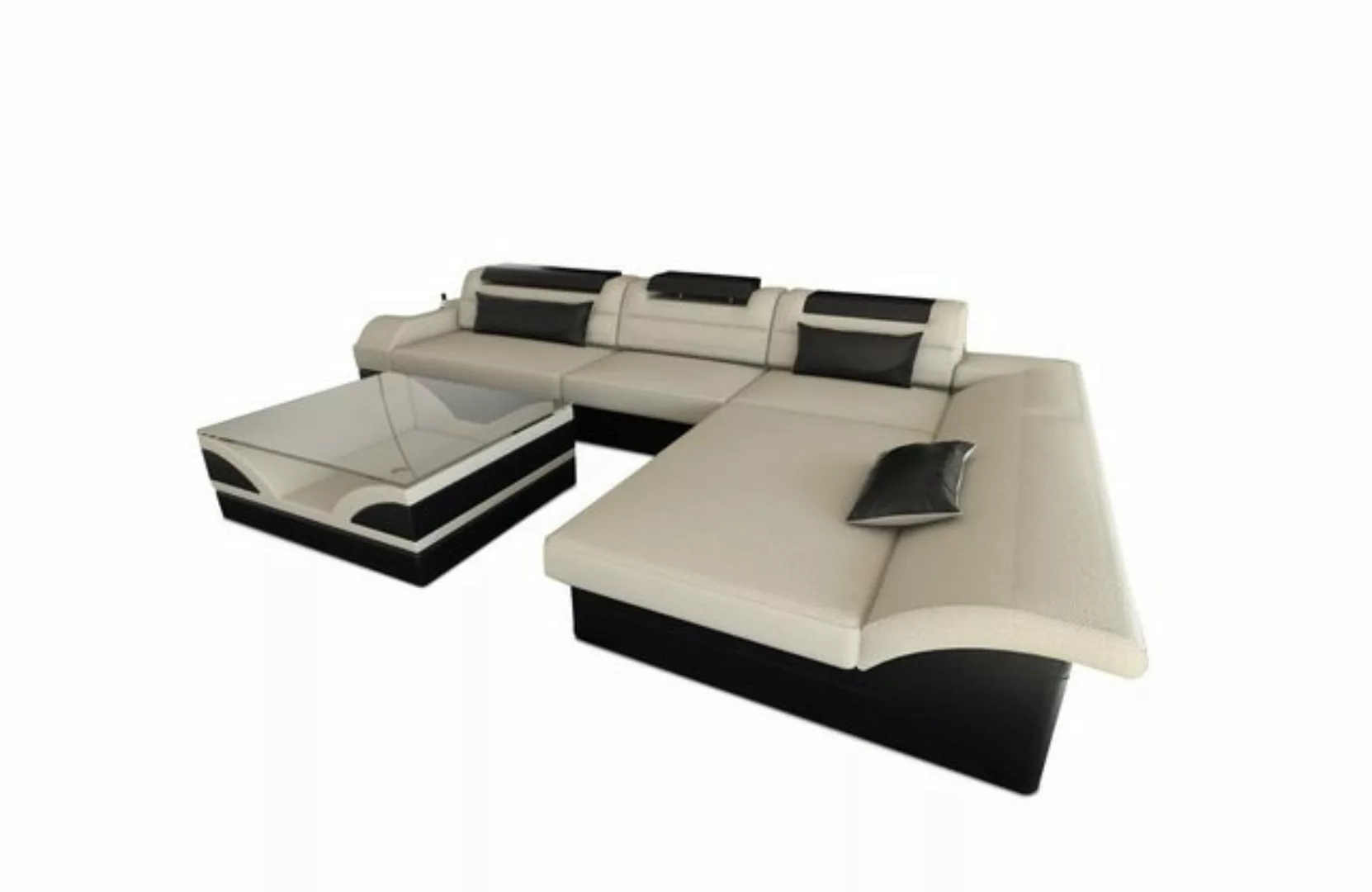 Sofa Dreams Ecksofa Stoffsofa Couch Stoff Polstersofa Monza L Form, mit LED günstig online kaufen