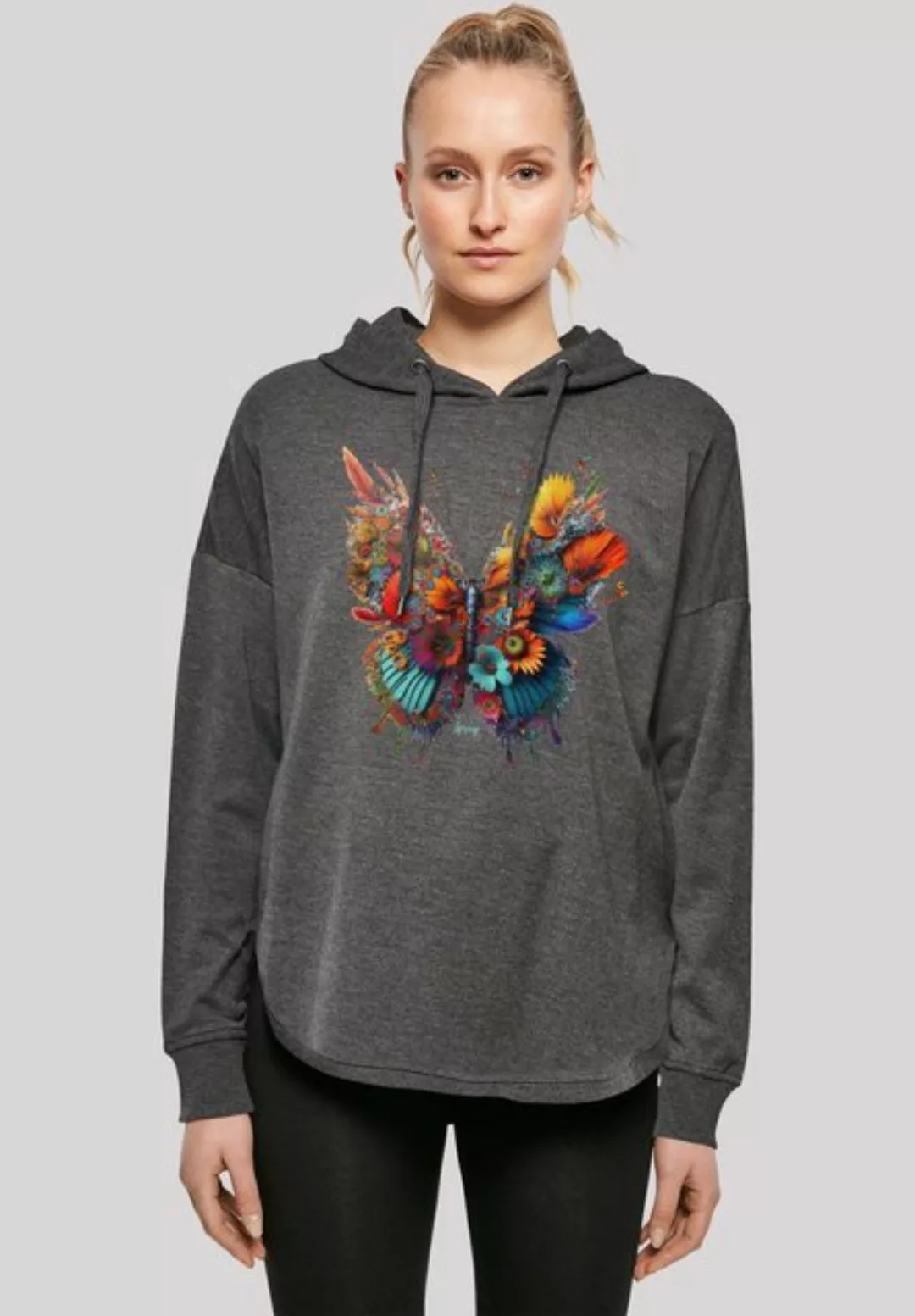 F4NT4STIC Kapuzenpullover Schmetterling Blumen Oversize Hoodie Print günstig online kaufen