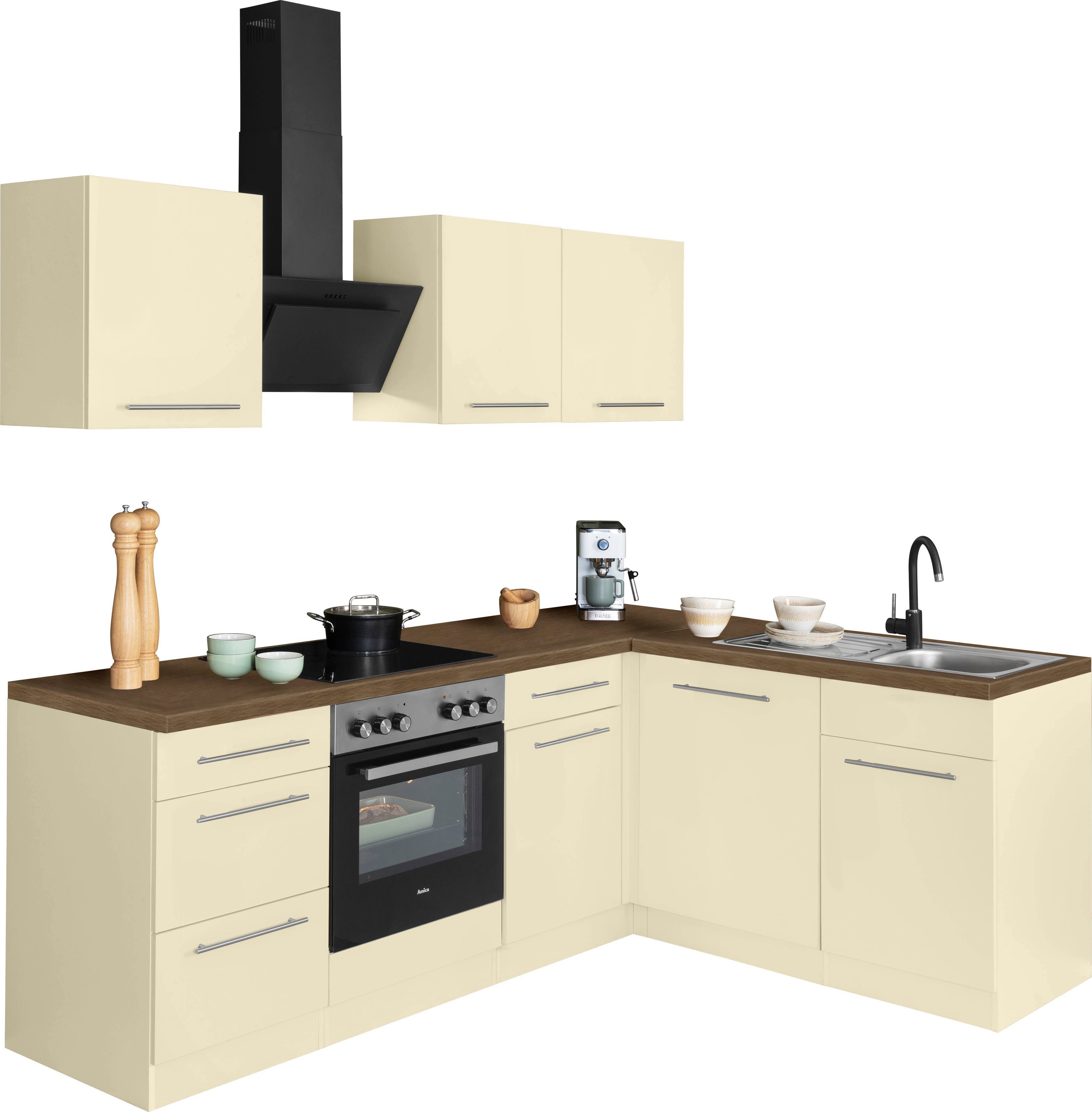 wiho Küchen Winkelküche "Unna", ohne E-Geräte, Stellbreite 220 x 170 cm günstig online kaufen