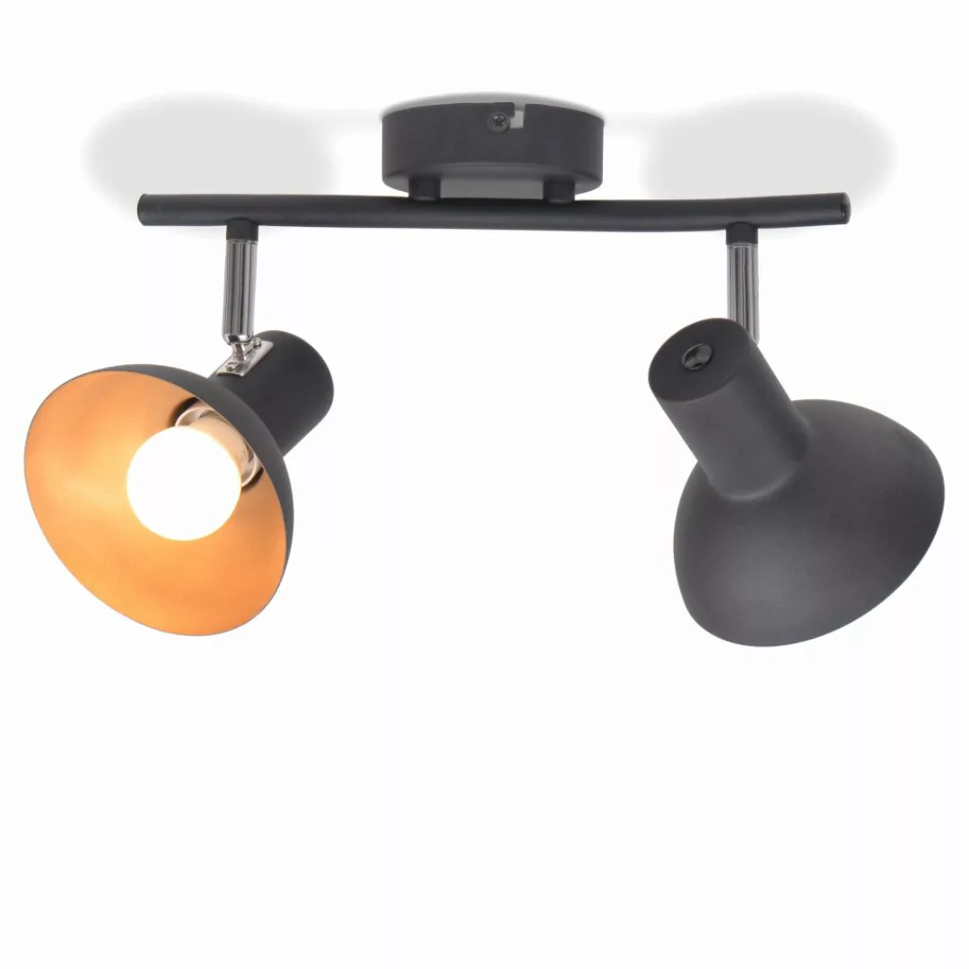 Deckenlampe Für 2 Glühbirnen E27 Schwarz Und Gold günstig online kaufen