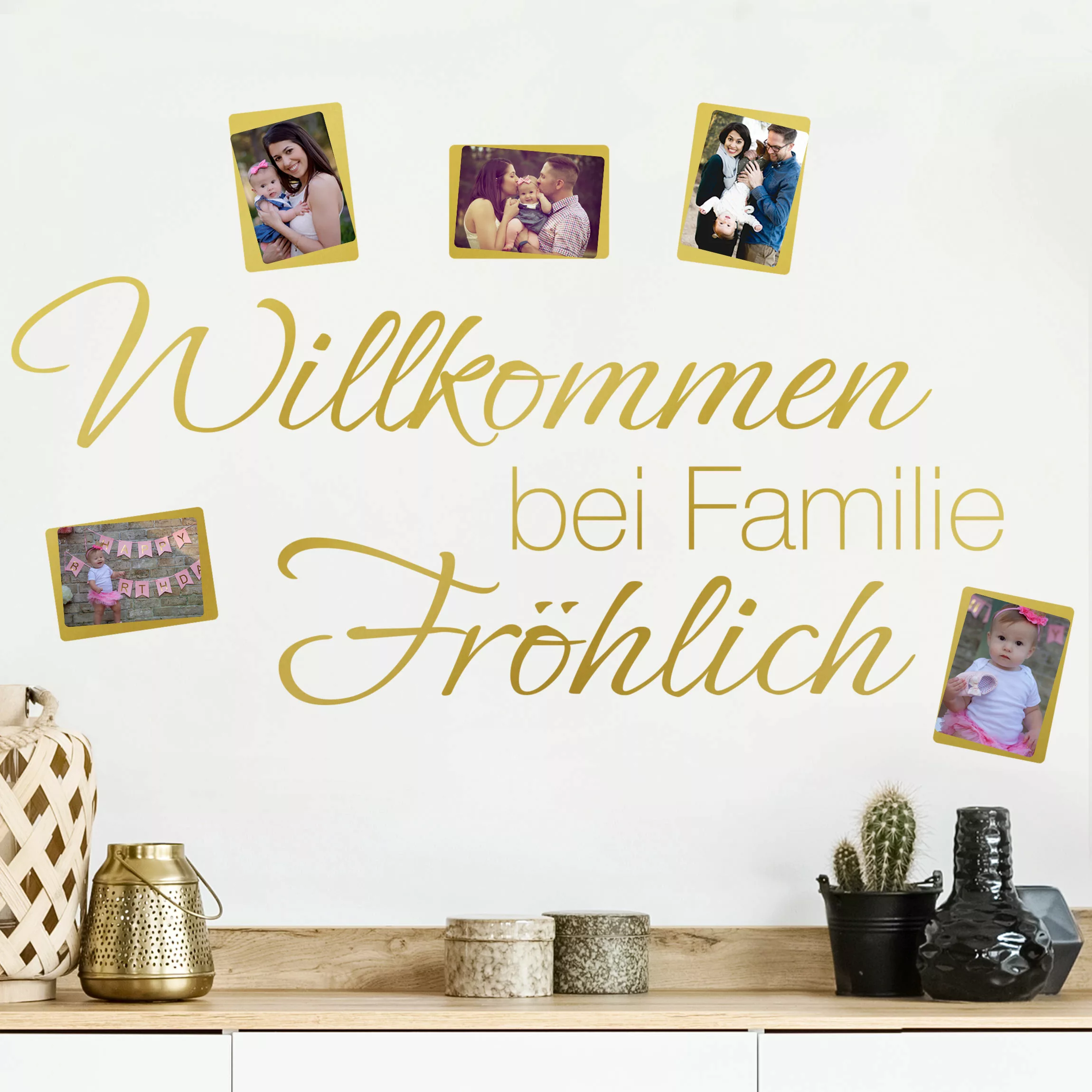 Wunschtext-Wandtattoo Wunschtext-Willkommen bei Familie günstig online kaufen