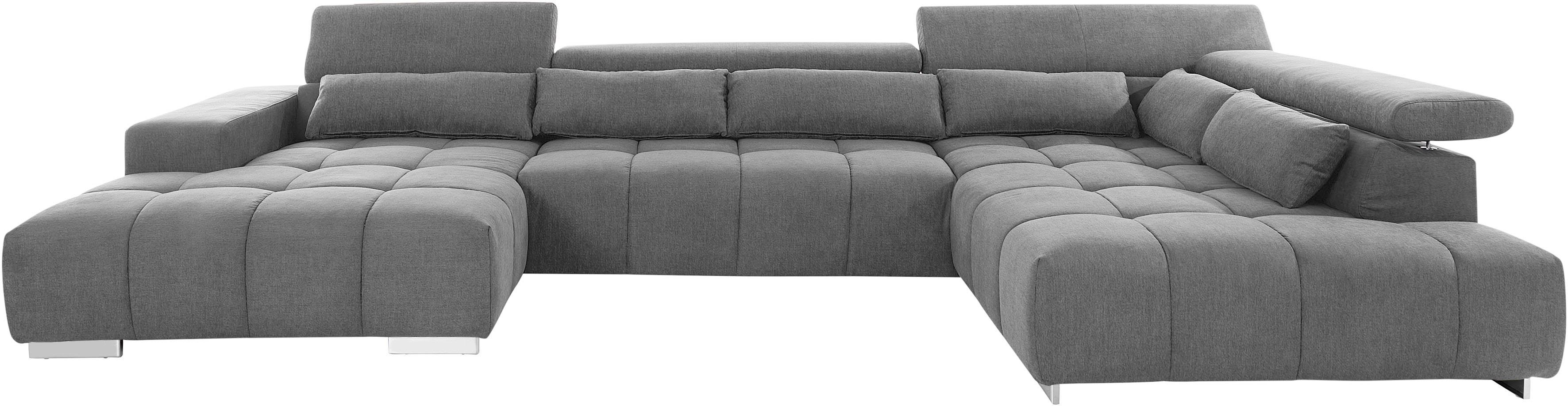 COTTA Wohnlandschaft "Orion U-Form", mit Kopfteilverstellung & 6 Nierenkiss günstig online kaufen