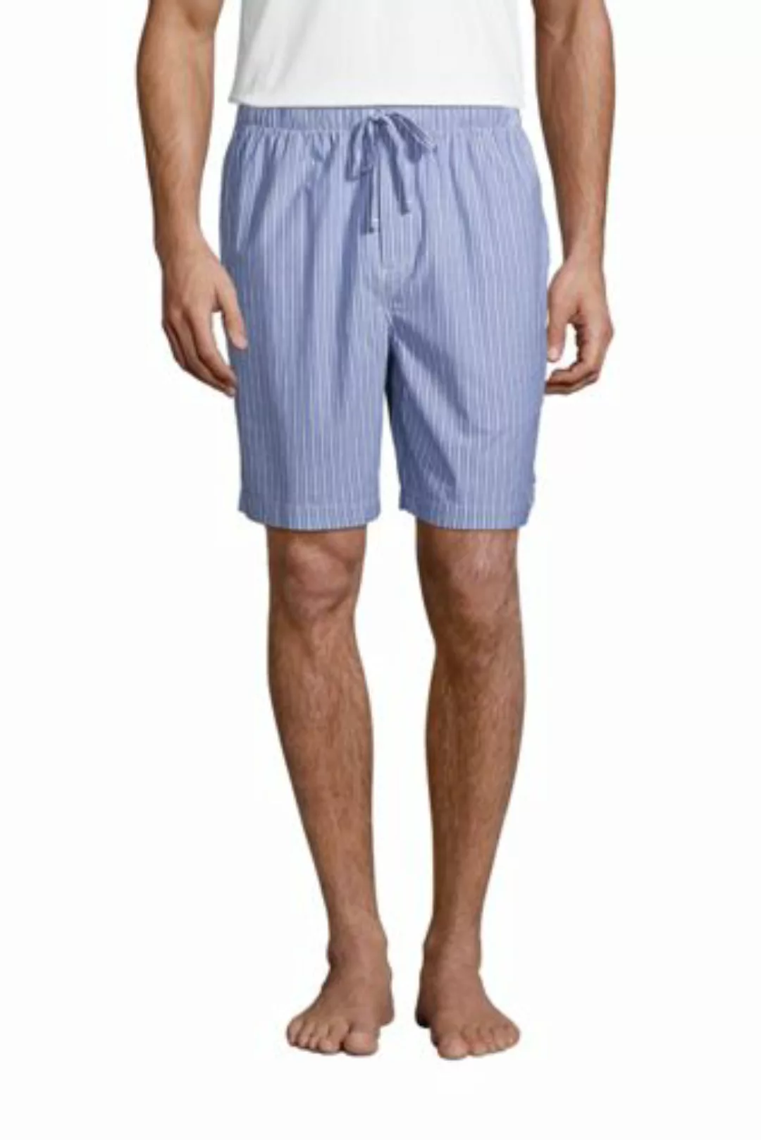 Pyjama-Shorts aus Baumwolltuch, Herren, Größe: XL Normal, Blau, by Lands' E günstig online kaufen
