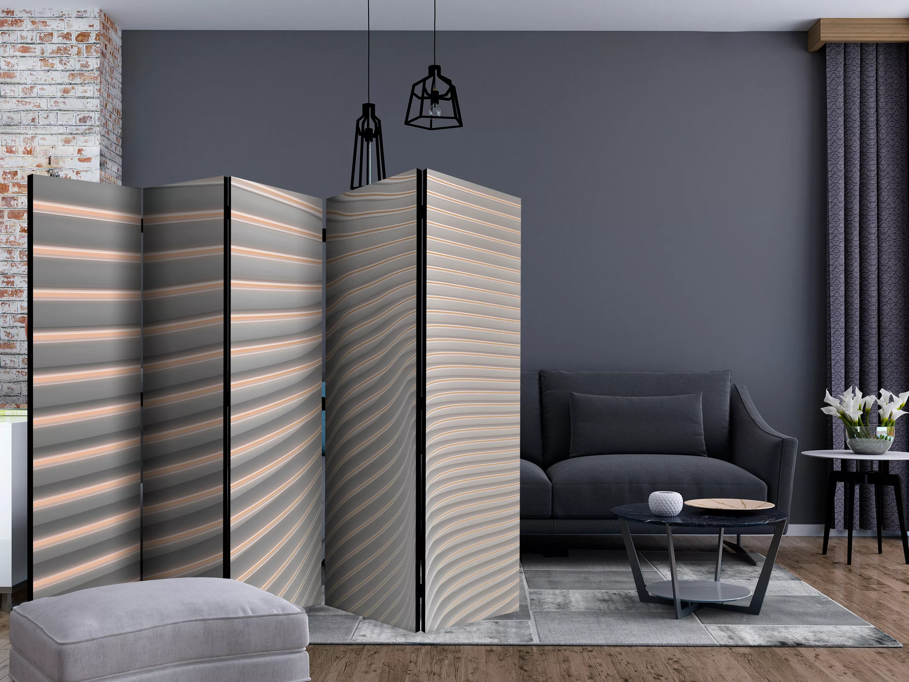 5-teiliges Paravent - Cool Stripes Ii [room Dividers] günstig online kaufen