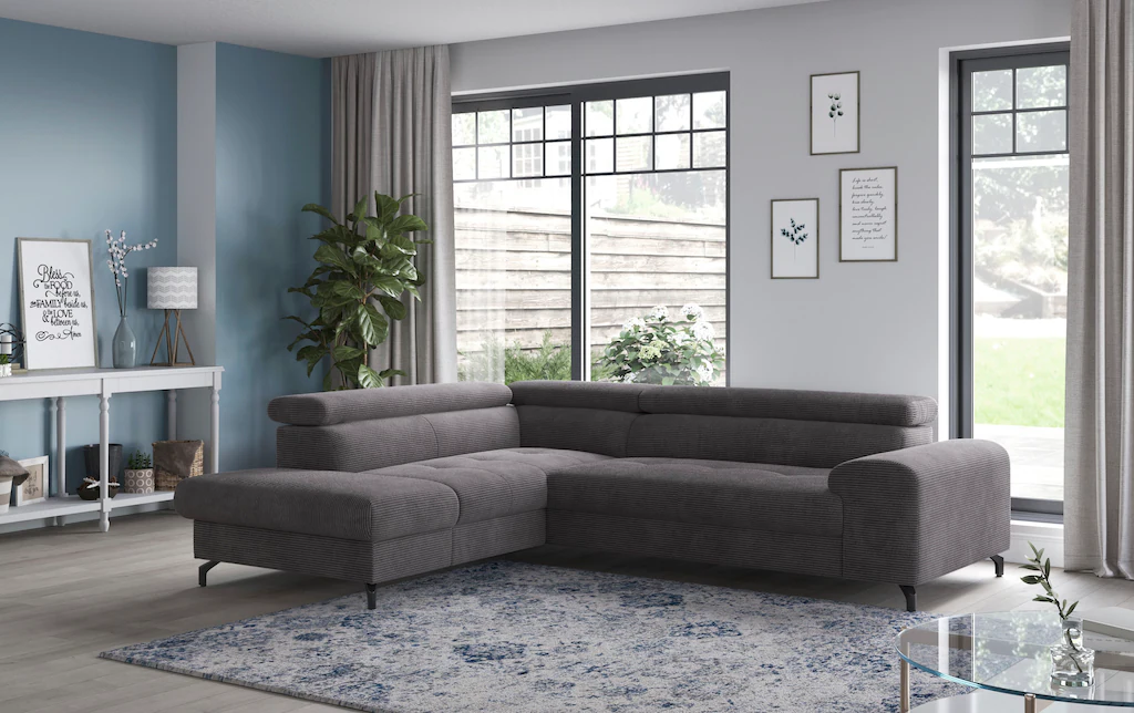 COTTA Ecksofa "Aura L-Form", mit Schlaffunktion, Bettkasten und Kopfteilver günstig online kaufen