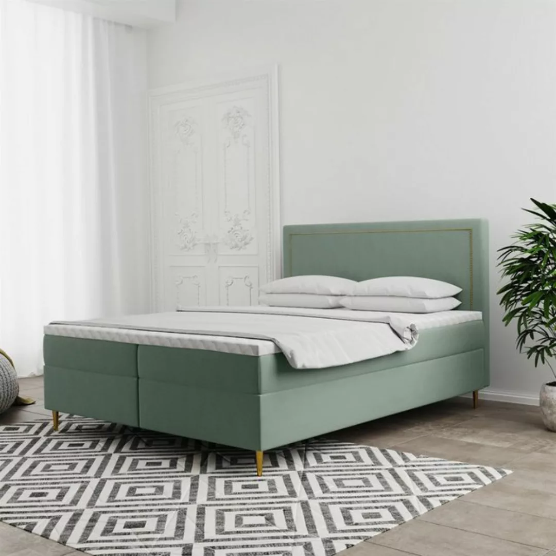 Fun Möbel Boxspringbett Boxspringbett Schlafzimmerbett LUCIEN in Stoff Soro günstig online kaufen