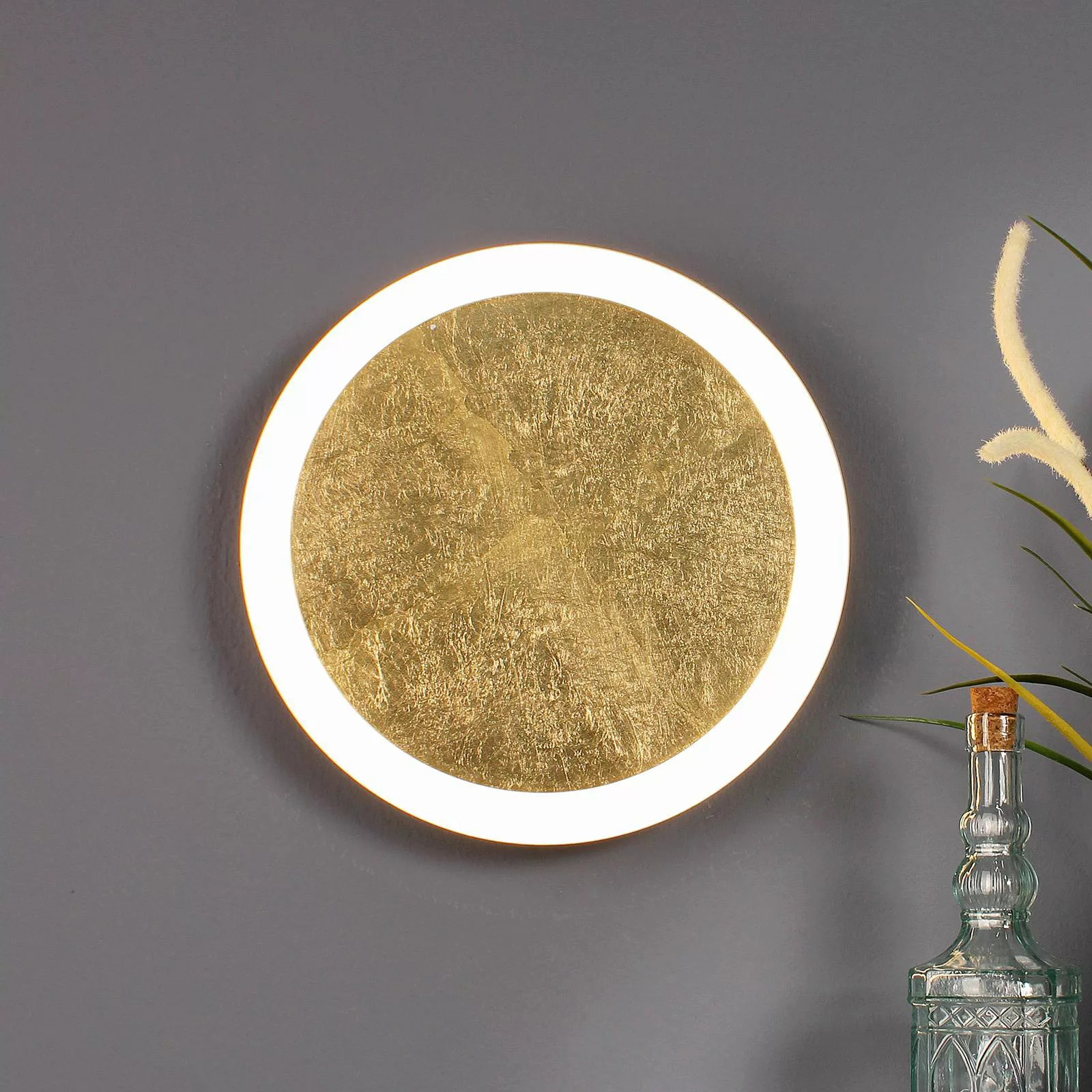 LED-Wandleuchte Moon Ø 40 cm, gold günstig online kaufen