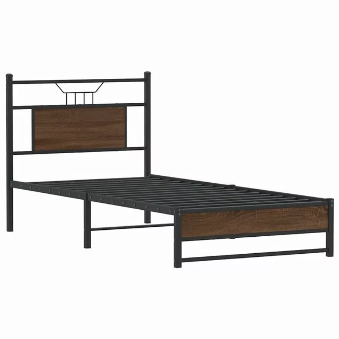 vidaXL Bett Bettgestell ohne Matratze Braun Eiche 75x190 cm Holzwerkstoff günstig online kaufen