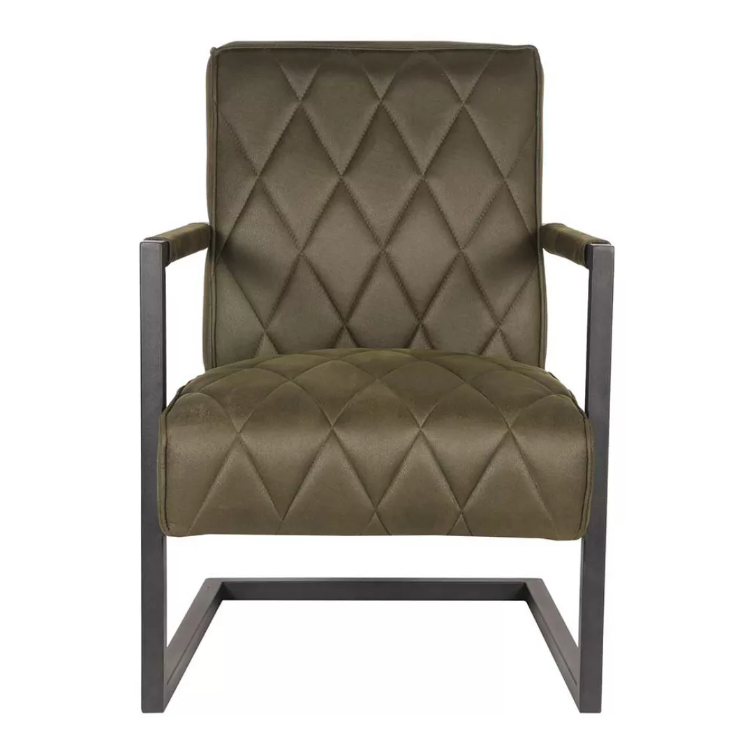 Microfaser Lounge Sessel in Olivgrün Wippfunktion günstig online kaufen