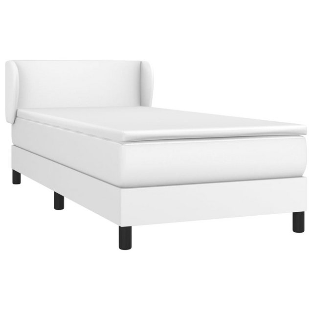 vidaXL Bett Boxspringbett mit Matratze Weiß 100x200 cm Kunstleder günstig online kaufen