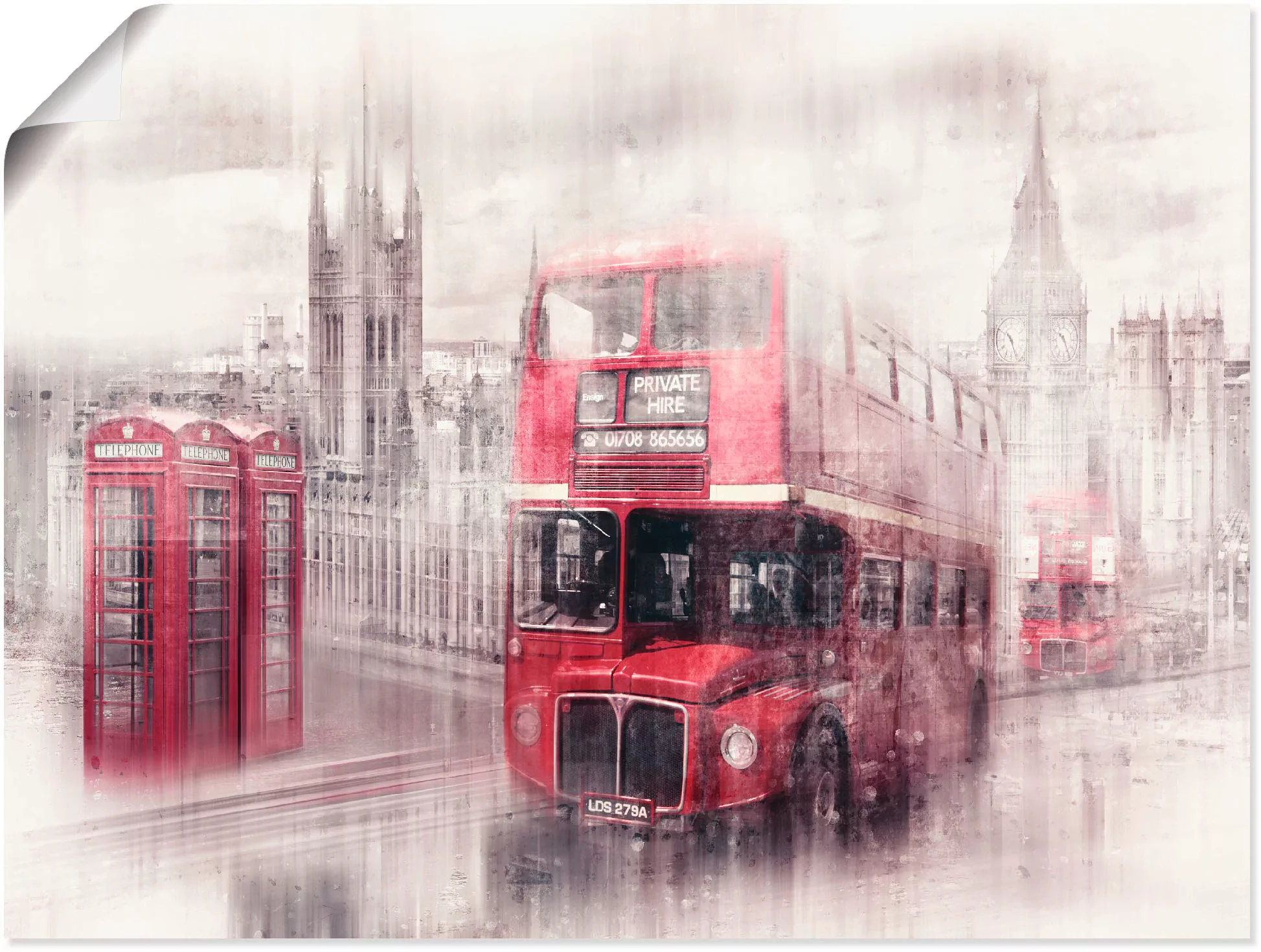 Artland Wandbild "London Westminster Collage", Gebäude, (1 St.) günstig online kaufen