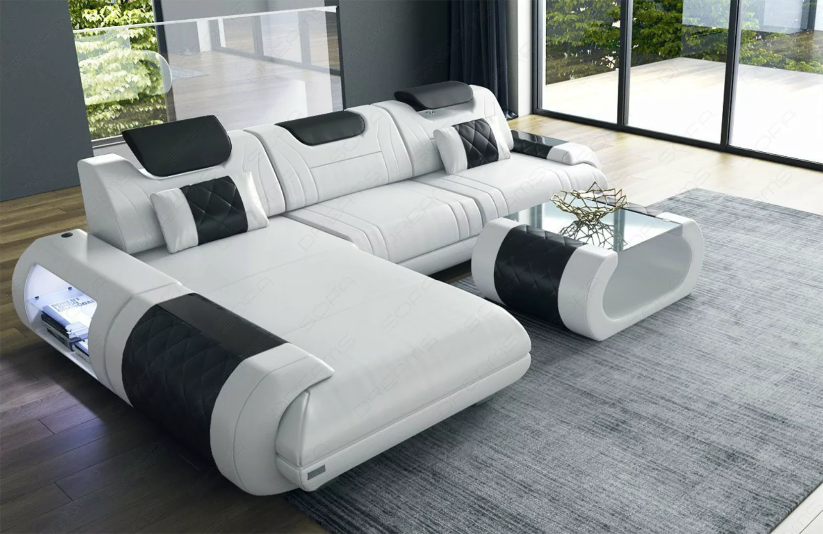 Sofa Dreams Ecksofa Sofa Leder Rimini L Form Ledersofa Ledercouch, Couch, m günstig online kaufen