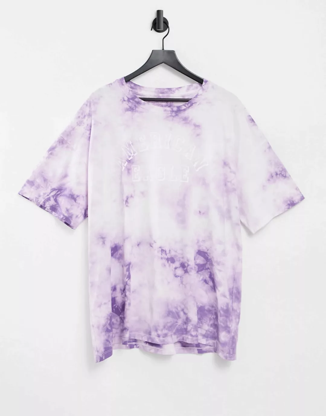 American Eagle – Locker geschnittenes T-Shirt mit lila Batikmuster günstig online kaufen