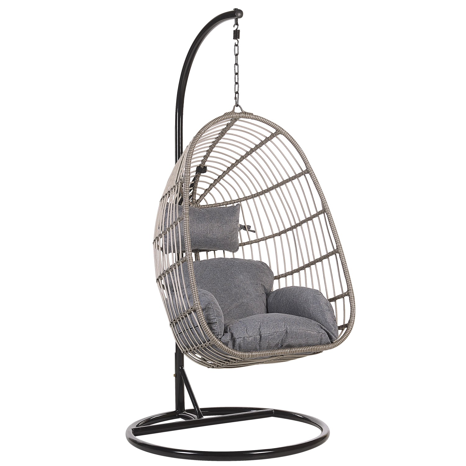 Beliani Hängesessel Grau Schwarz 97x97x199 günstig online kaufen