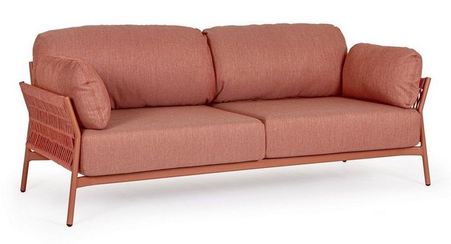 Natur24 Sofa Sofa Pardis 183x80x77cm Aluminium Orange Sofa Couch günstig online kaufen