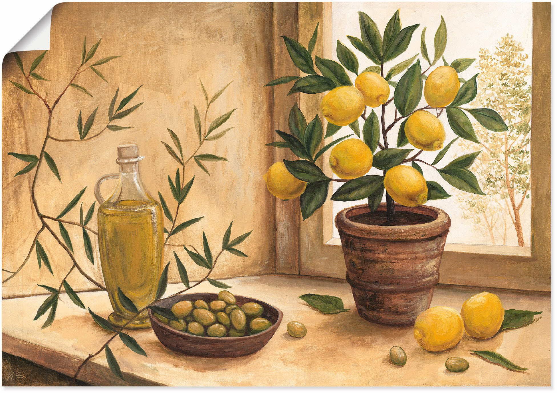 Artland Wandbild "Oliven und Zitronen", Arrangements, (1 St.), als Alubild, günstig online kaufen