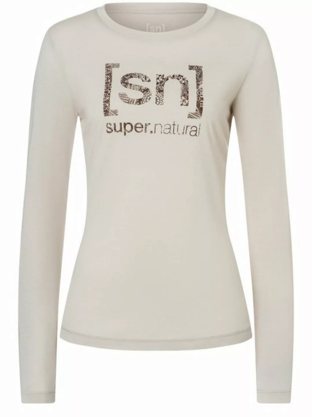 SUPER.NATURAL Sweatshirt für Damen, Merino ARABESQUE Muster Logo Motiv günstig online kaufen