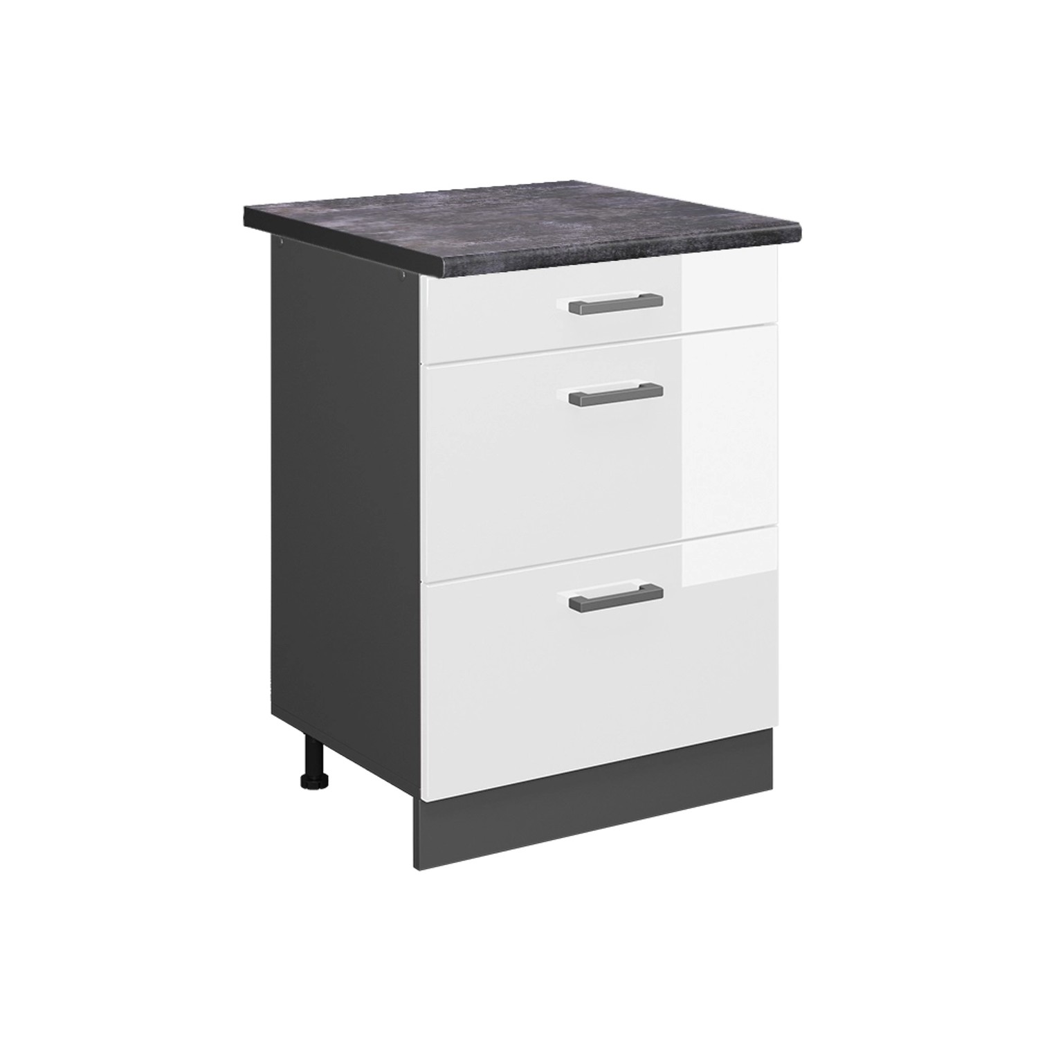 Vicco Unterschrank R-Line, Weiß Hochglanz/Anthrazit, 60 günstig online kaufen