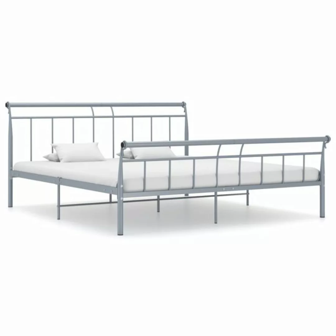 vidaXL Bettgestell Bettgestell Grau Metall 200x200 cm Doppelbett Bett Bettr günstig online kaufen