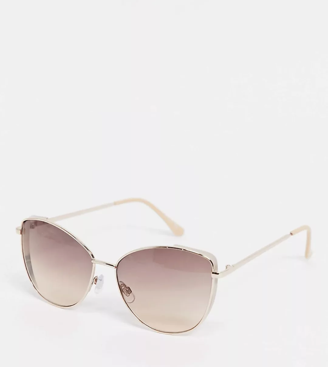 Jeepers Peepers – Oversized Cat-Eye-Sonnenbrille für Damen in Beige – exklu günstig online kaufen