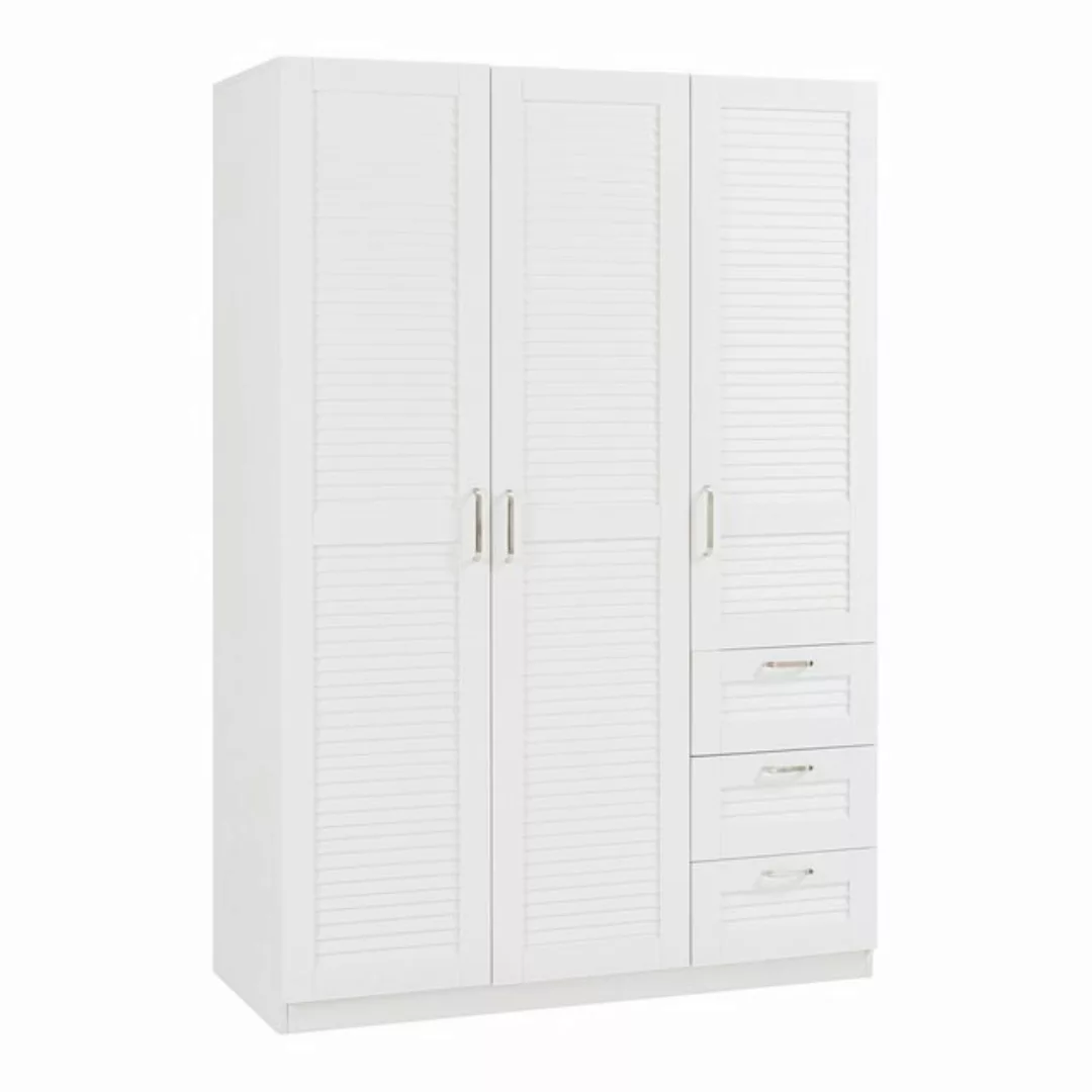 en.casa Kleiderschrank »Finning« 1 Stange, 4 Fächer, 3 Schubladen 176x120x5 günstig online kaufen