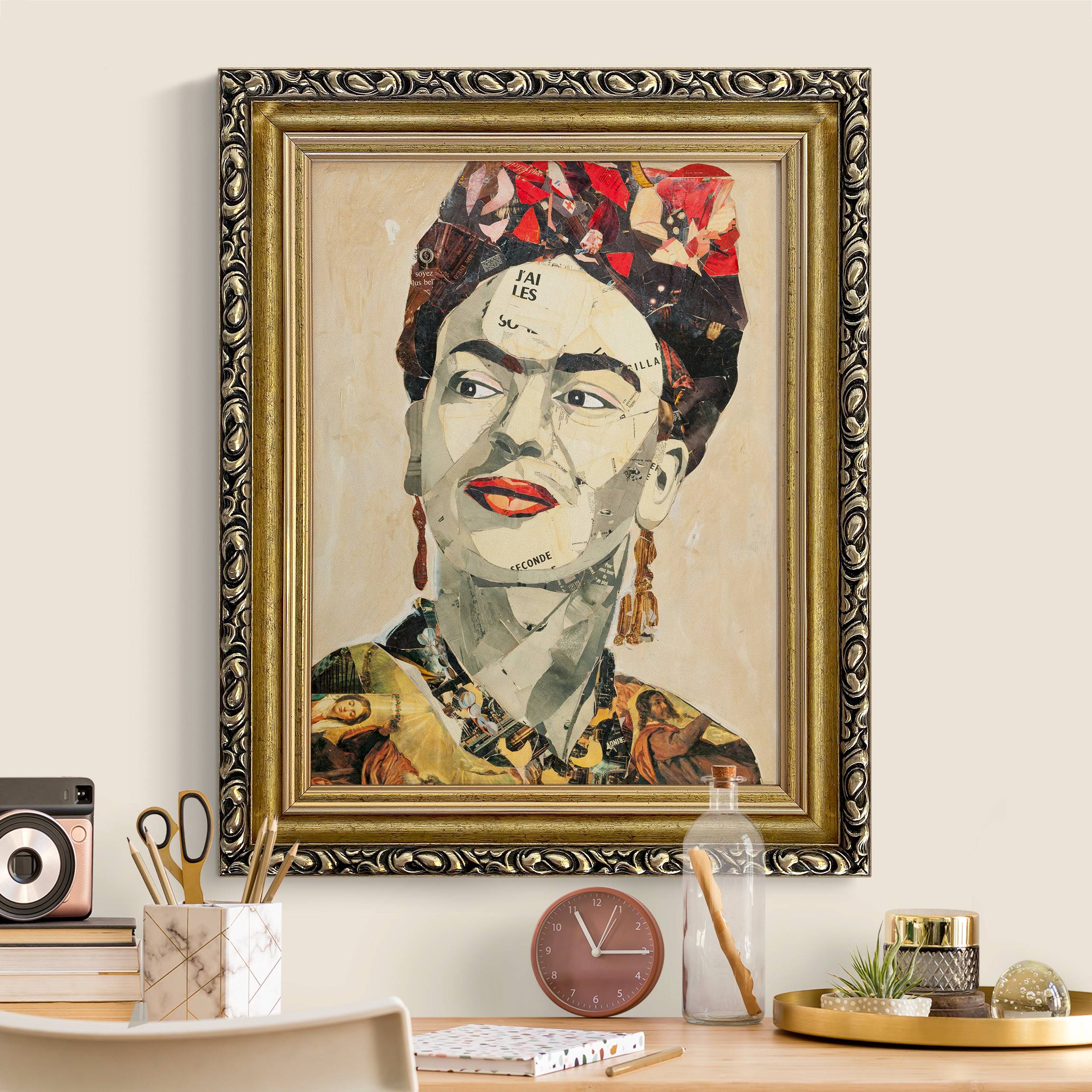 Gerahmtes Leinwandbild Frida Kahlo - Collage No.2 günstig online kaufen