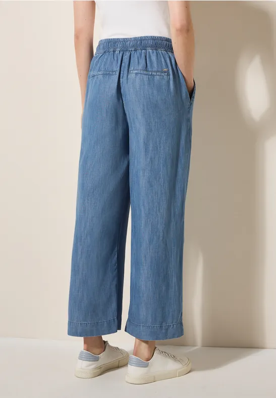 Wide Leg Lyocell-Hose günstig online kaufen