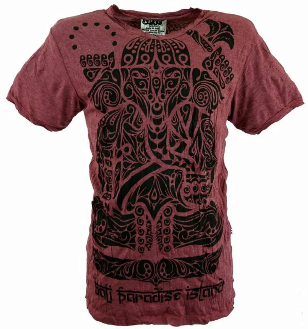Guru-Shop T-Shirt Sure Herren T-Shirt Tribal Ganesha - bordeaux Festival, a günstig online kaufen