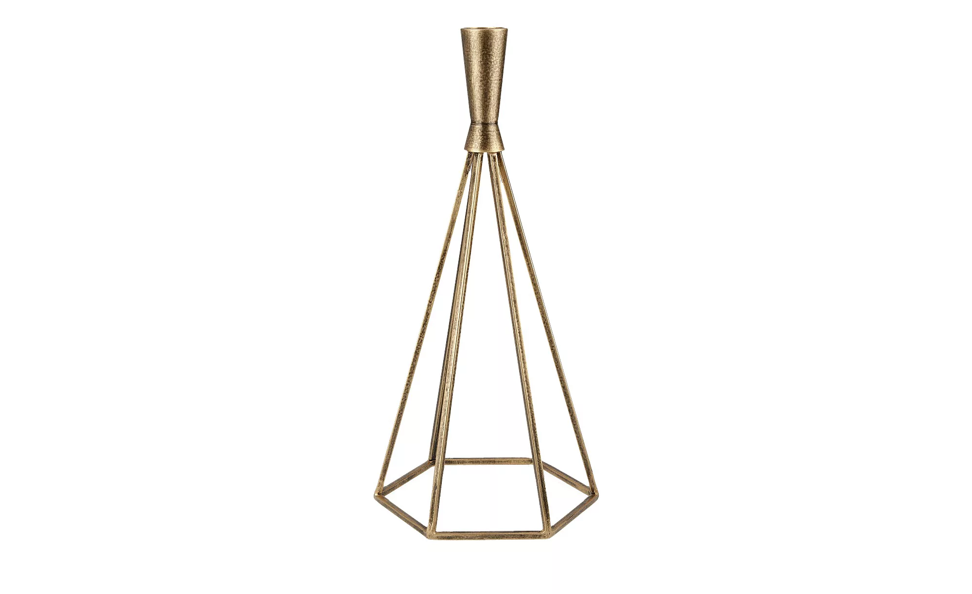 Kerzenhalter - gold - Metall - 13,8 cm - 28 cm - 12 cm - Dekoration > Kerze günstig online kaufen