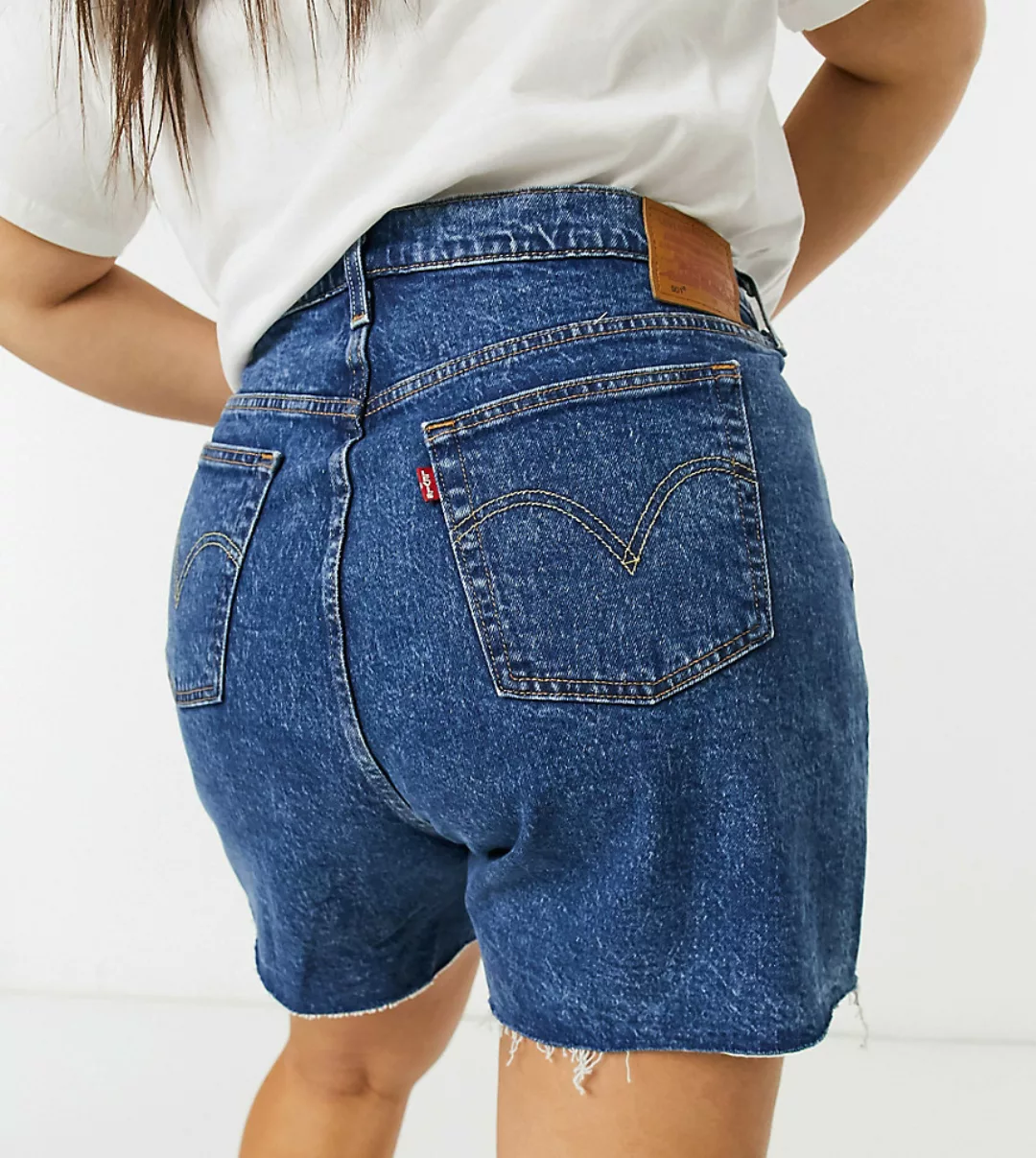 Levi's Plus – 501 Original – Denim-Shorts in verwaschenem Mittelblau günstig online kaufen